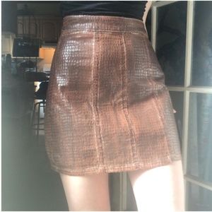 Brown Snakeskin Vintage Guess Los Angeles Pencil Skirt